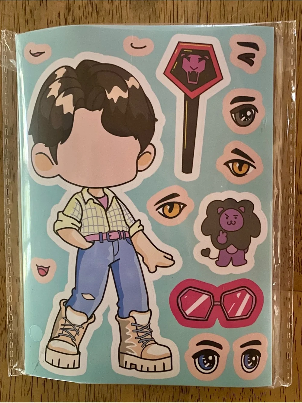 Make-A-Face Cartoon Demon Hunter Sticker Pack, 24 Sheets for Teen Boy/Girl